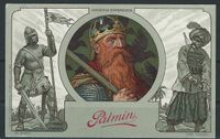 Kaiser Barbarossa, Palmin Sammelbild, Staufer, Worms, Barbarossakopf; Briefmarke Worms