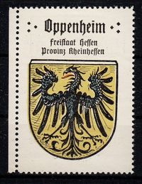 Reklamemarke; Kaffee Hag; Wappen von Oppenheim, Hessen