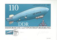 09.04.1991 BRD ETSt Bonn- Historische Luftpostbef&ouml;rderung Zeppelin Luftschiff Graf Zeppelin LZ 127 - 1928 - Edition PHILARTES - Signiert
