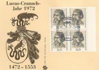 Sauer, Michel-Katalog-Nr:. Bund 718; Lucas Cranach der &Auml;ltere; Lucas Cranach d.&Auml;.; Luther Briefmarken,